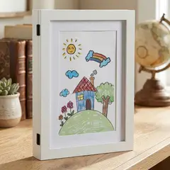 BASEMENT HOME - Marco de Fotos Blanco para Dibujo Niño 30x36cm