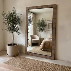 BASEMENT HOME - Espejo Rectangular Cuerpo Completo Madera 203x142cm