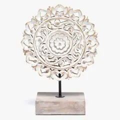 ROBERTA ALLEN - Adorno Flor Madera Blanca 20x29cm