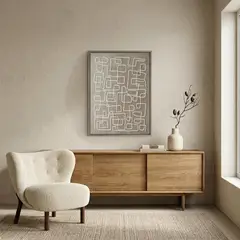 BASEMENT HOME - Cuadro Líneas Beige 60x80cm