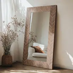 BASEMENT HOME - Espejo Rectangular Cuerpo Completo Madera 110x190cm