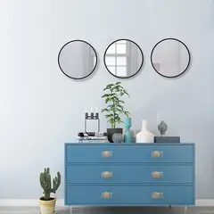 MICA - Set 3 espejos negros 25cm