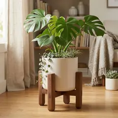 MICA - Maceta Pedestal Madera 23x17cm