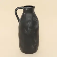 BASEMENT HOME - Jarrón Cerámica Negro 33x16 cm