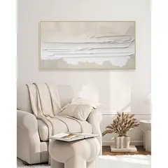 BASEMENT HOME - Cuadro Horizontal Blanco 72x142cm