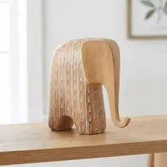 BASEMENT HOME - Adorno Elefante Madera 16x7x17 cm