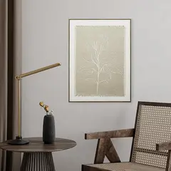MICA - Cuadro Hoja Relieve en Lino 45x60cm