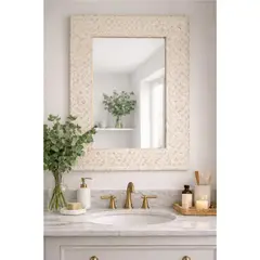 BASEMENT HOME - Espejo Rectangular Capiz 80x60cm