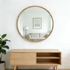 BASEMENT HOME - Espejo Redondo Madera 60cm