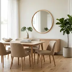 BASEMENT HOME - Espejo Redondo Madera 60cm