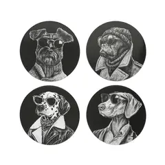 BASEMENT HOME - Set x4 Posavasos de Perros Black Bar