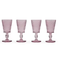 ROBERTA ALLEN - Set x4 Copas de Agua Labrado Rosado