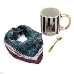 ROBERTA ALLEN - Set Taza 470 ml con Cuchara y Pañuelo Market Wonder