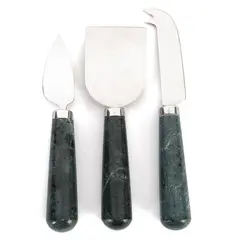 CASA CANTABRIA - Set x3 Cuchillos de Queso Marble Green