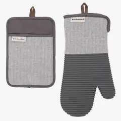 KITCHENAID - Set Guante y Porta Caliente Gris