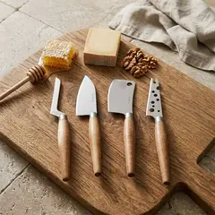 BASEMENT HOME - Set x4 Cuchillos de Queso Black Bar