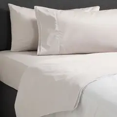 BENETTON - Juego de Sábanas Lisas 100% Algodón 400 Hilos