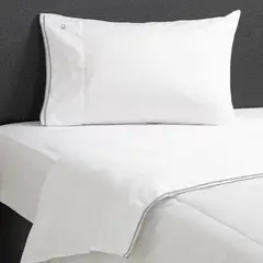 BENETTON - Juego de Sábanas Lisas 100% Algodón 400 Hilos