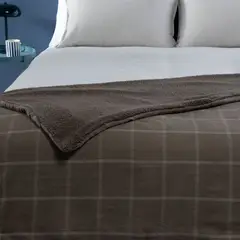 BENETTON - Manta Cuadros con Sherpa