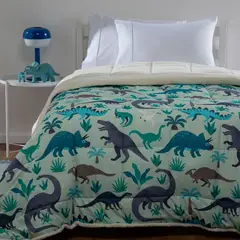 MICA KIDS - Cubrecama Con Sherpa Dinosaurios