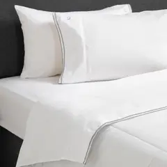 BENETTON - Juego de Sábanas Lisas 100% Algodón 400 Hilos