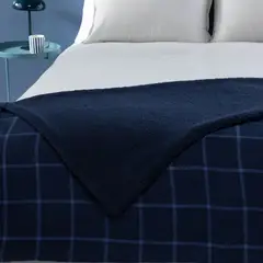 BENETTON - Manta Cuadros con Sherpa