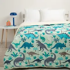 MICA KIDS - Cubrecama Con Sherpa Dinosaurios