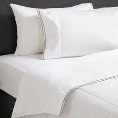BENETTON - Juego de Sábanas Lisas 100% Algodón 400 Hilos