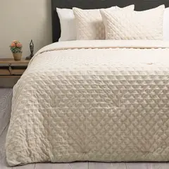 BASEMENT HOME - Edredón Texturado Blanco Rombos