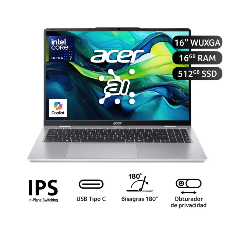 Laptop Aspire Lite Intel® Core¿ Ultra 7 Processor 155u 16 Gb 512 Gb Wuxga (1920 X 1200)