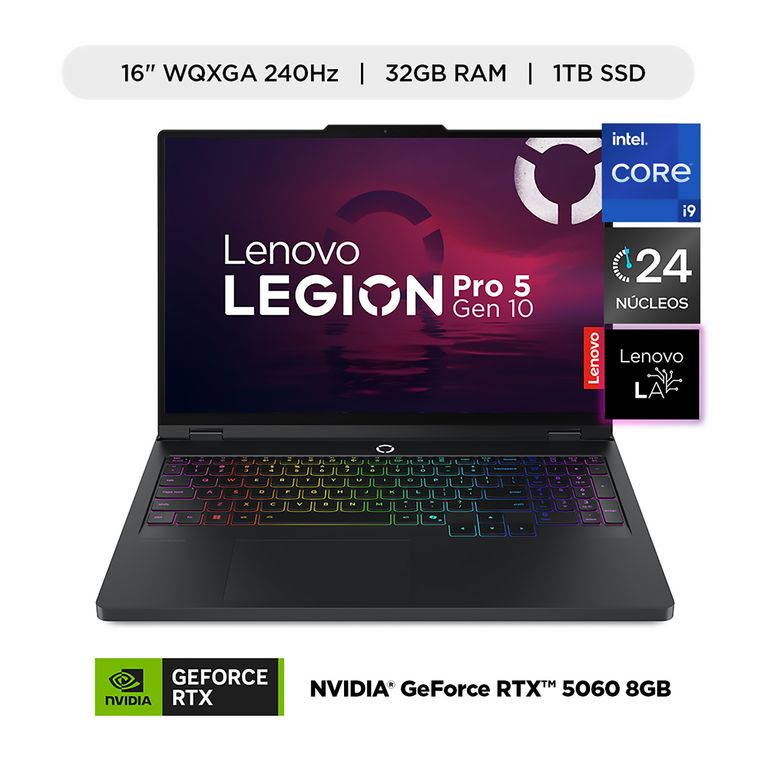 Laptop Gamer Legion Pro 5i 14va Gen Intel Core I9 Rtx 5060 32gb Ram 1tb Ssd 16" Wqxga 240hz
