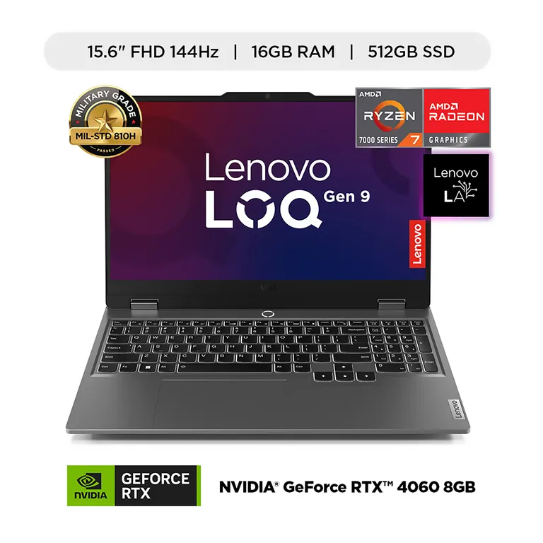 Laptop Gamer Loq Amd Ryzen 7 Rtx 4060 16gb Ram 512 Gb Ssd 15.6" Fhd 144hz Serie 7000