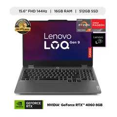LENOVO - Laptop Gamer Loq Amd Ryzen 7 Rtx 4060 16gb Ram 512 Gb Ssd 15.6" Fhd 144hz Serie 7000