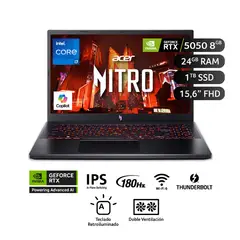 ACER - Laptop Nitro V 15 Intel® Core¿ I7-13620h 24gb 1 Tb Ssd Nvidia® Geforce Rtx¿ 5050 Fhd (1920 X 1080)