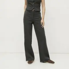 SYBILLA - Pantalón Straight Tiro Medio Mujer