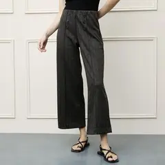 BASEMENT - Pantalón Wide Leg Tiro Alto Mujer