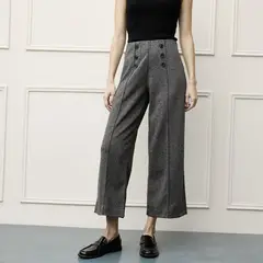 BASEMENT - Pantalón Wide Leg Tiro Alto Mujer
