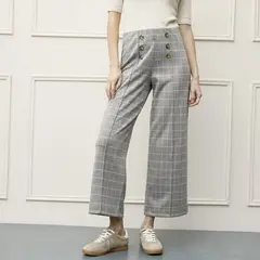 BASEMENT - Pantalón Wide Leg Tiro Alto Mujer