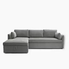 BASEMENT HOME - Sofá Cama Seccional Convertible William 3 Cuerpos Izquierdo 2 Plz con Almacenamiento