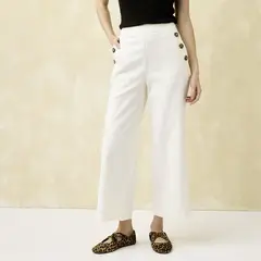 UNIVERSITY CLUB - Pantalón Wide Leg Tiro Alto Mujer