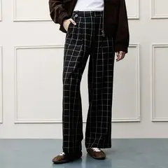 BASEMENT - Pantalón Straight Tiro Alto Mujer