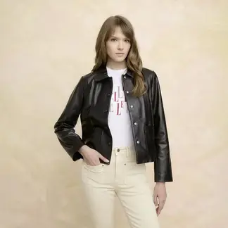 ELLE - Casaca de Cuero Mujer