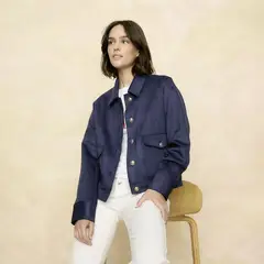 ELLE - Casaca Efecto Suede Mujer