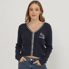AMERICAN ABBEY - CARDIGAN MODA BORDADO CONTRASTE NAVY M