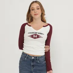 AMERICAN ABBEY - Polo Manga Larga Mujer