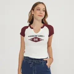 AMERICAN ABBEY - Polo Manga Corta Mujer