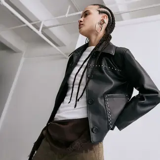 DENIMLAB - Casaca Efecto Cuero Mujer