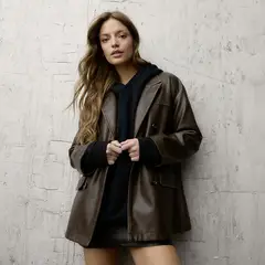 DENIMLAB - Blazer Efecto Cuero Mujer