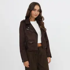 DENIMLAB - Casaca Efecto Suede Mujer