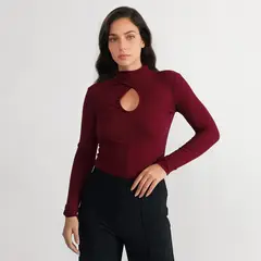 MOSSIMO - Polo Manga Larga Mujer